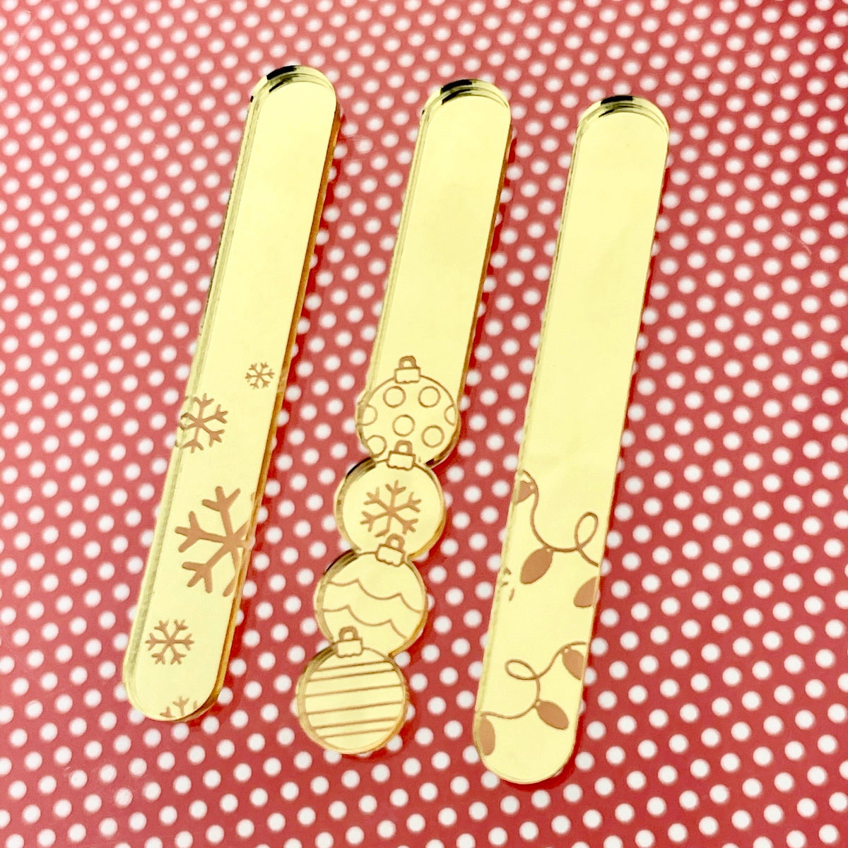 Christmas Novelty Acrylic Cakesicle Popsicle Sticks in Mini and