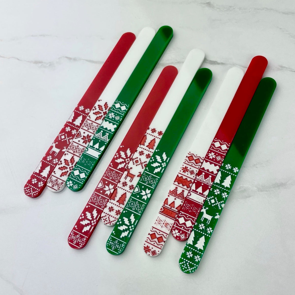 Christmas Novelty Acrylic Cakesicle Popsicle Sticks in Mini and