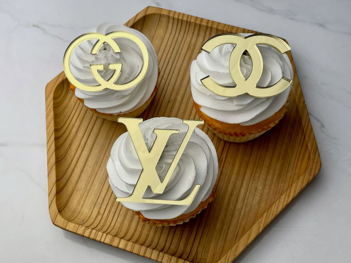 Luxury Designer Brand Cupcake Charms and Toppers (set of 6)