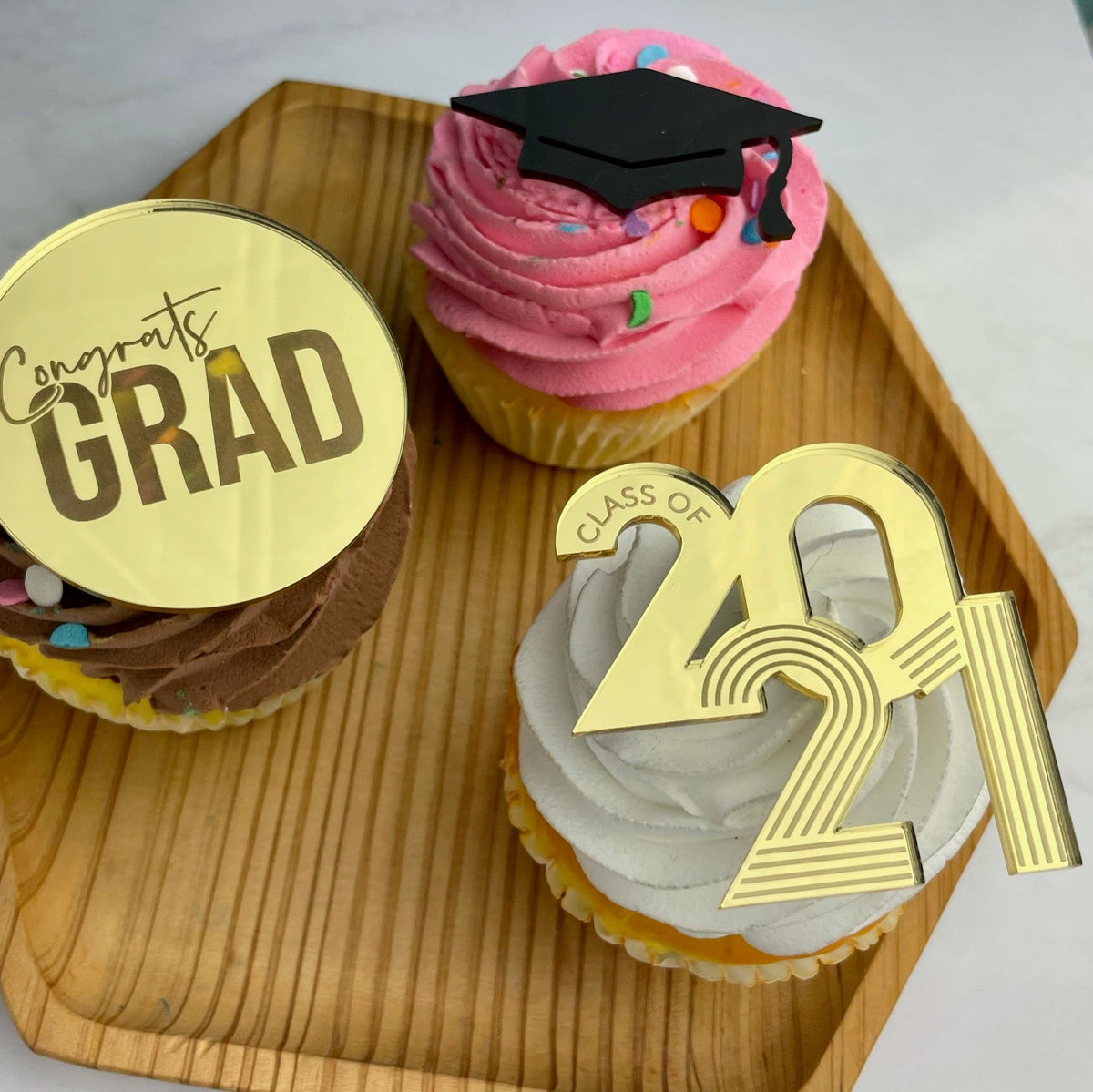 24 Stück Cupcake-Aufsätze „So Proud Of You“ & „Way To Go“ – Für Abschlussfeiern 2024/2025, Aus Glitzerkarton