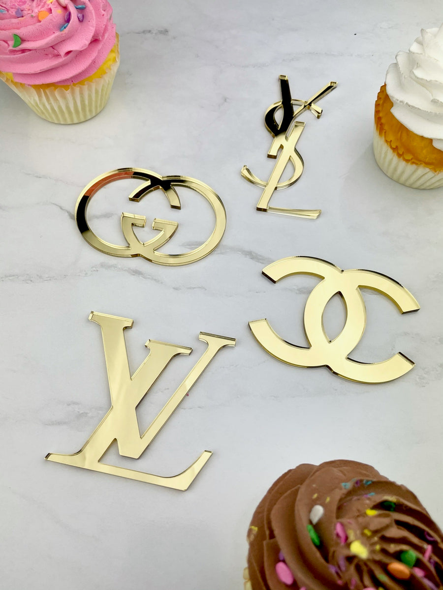 Luxury Designer Brand Cupcake Charms and Toppers (set of 6)