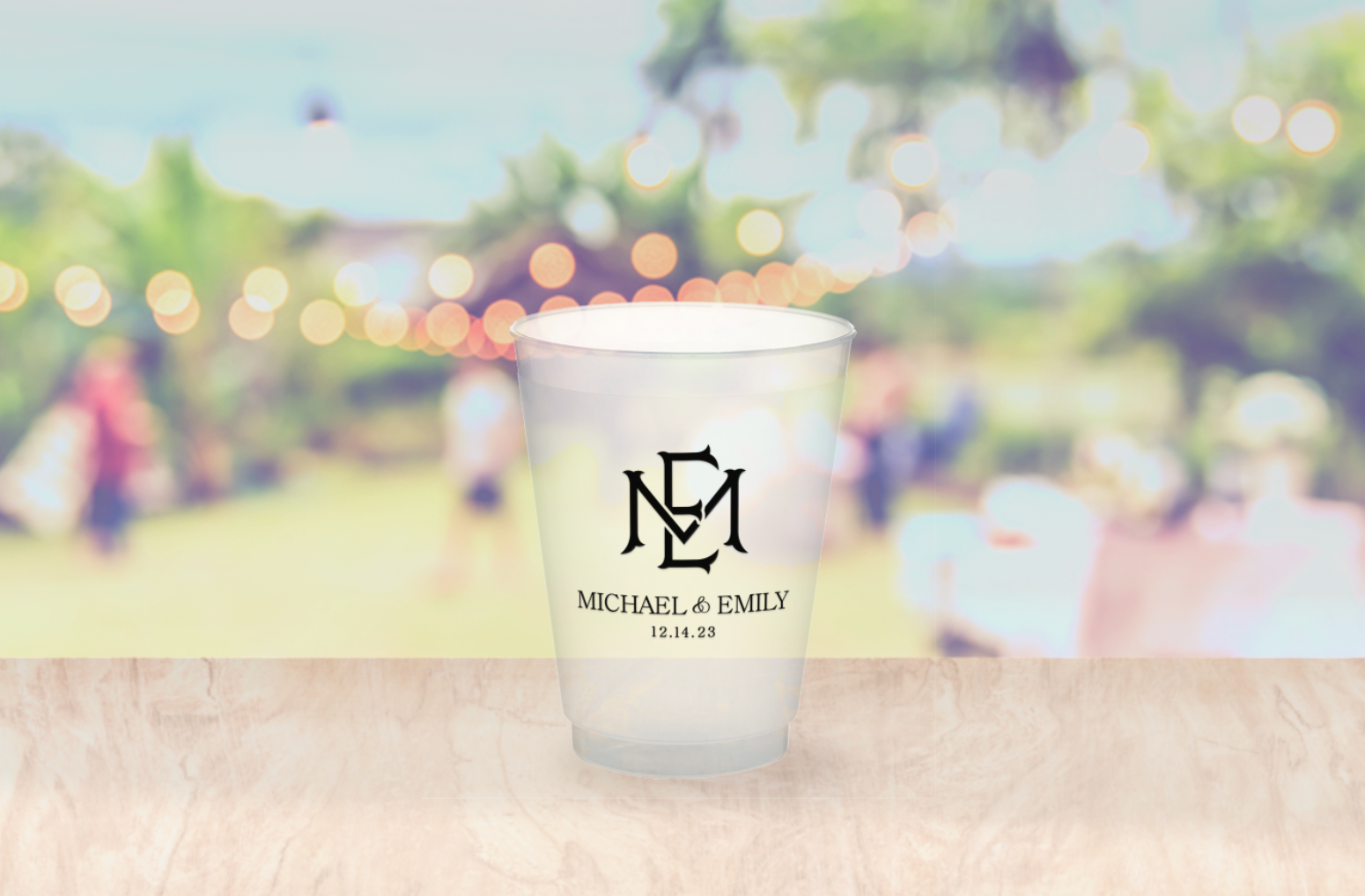 Personalized Wedding Frosted Plastic Cups