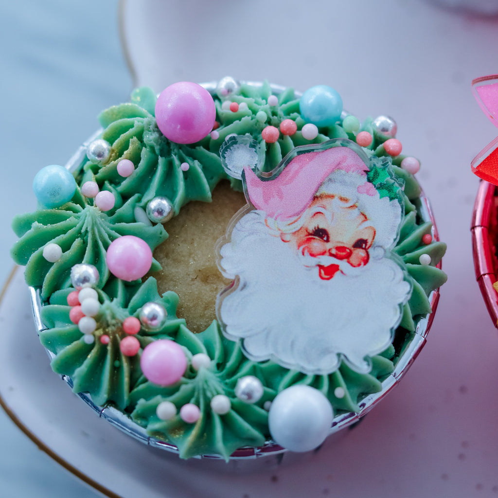 Vintage Santa Cupcake Charm