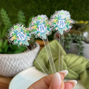Custom Food Skewers - Printed Acrylic Picks - Wedding Crest, Monogram, and Logos - Custom Length - Fruit, Olive, lime, Burger, Grazing