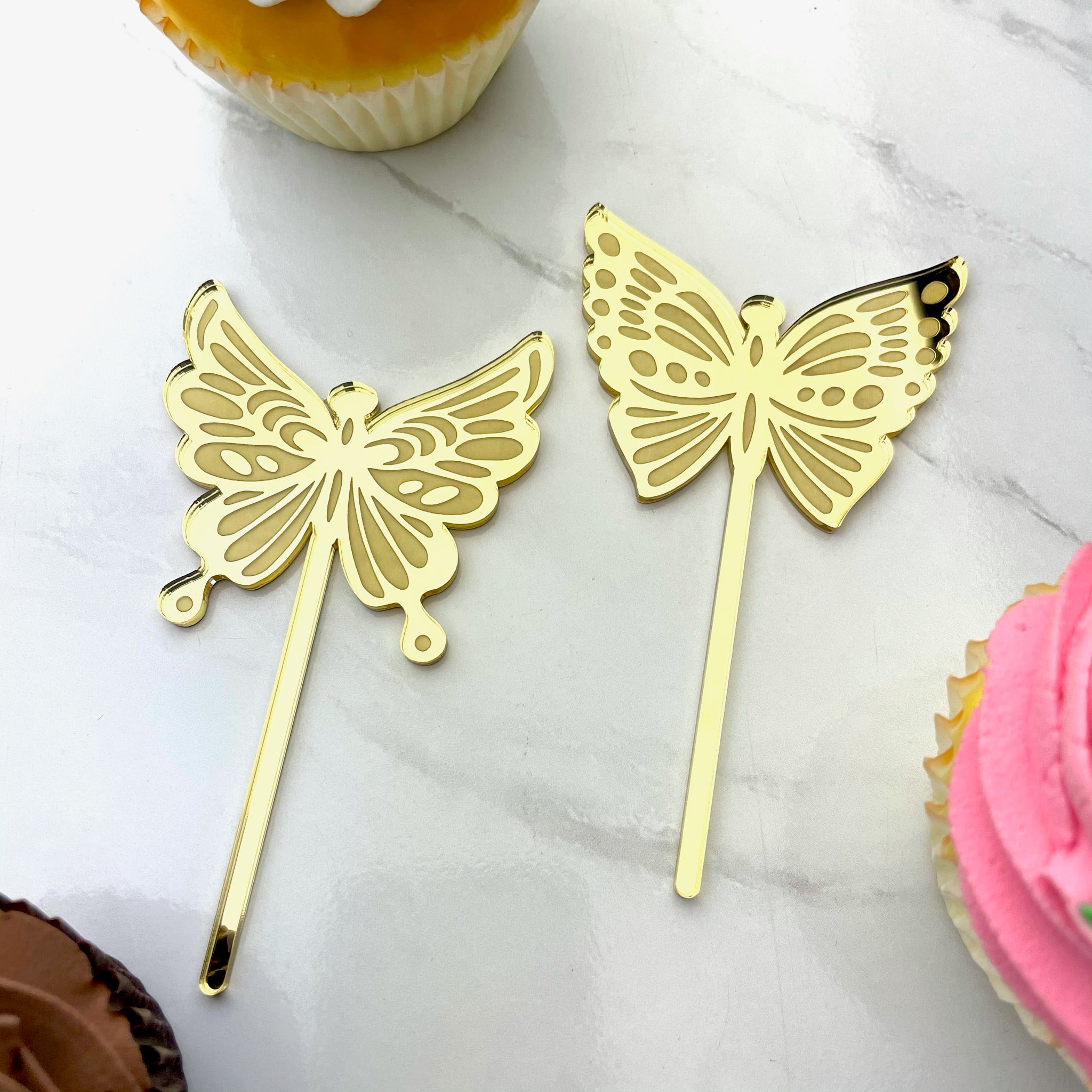 Butterfly Cake Toppers: Acrylic, Rose Gold, Customizable