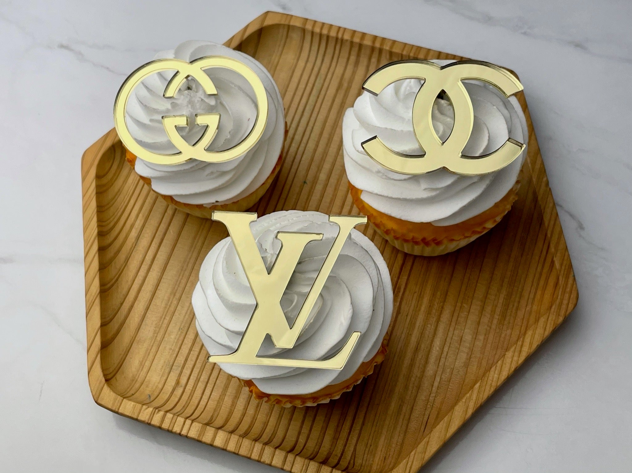 lv logo cupcake toppers