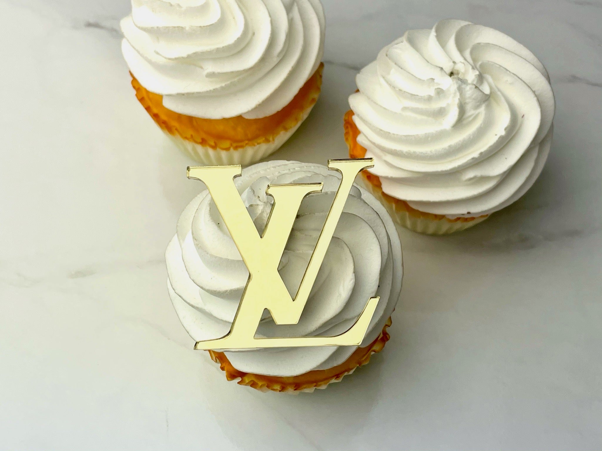 Luxury Designer Brand Cupcake Charms and Toppers (set of 6