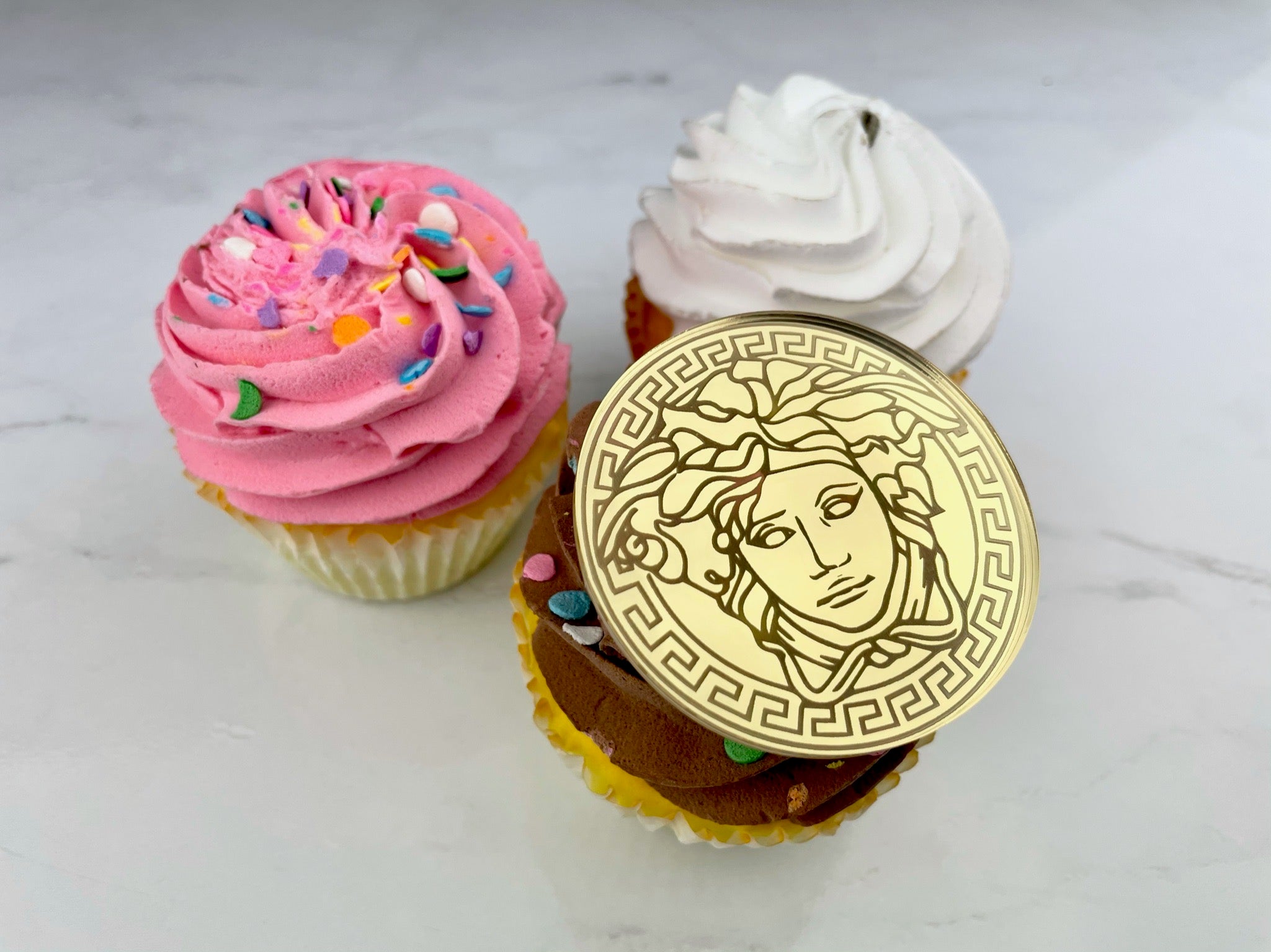 Luxury Designer Brand Cupcake Charms and Toppers (set of 6)