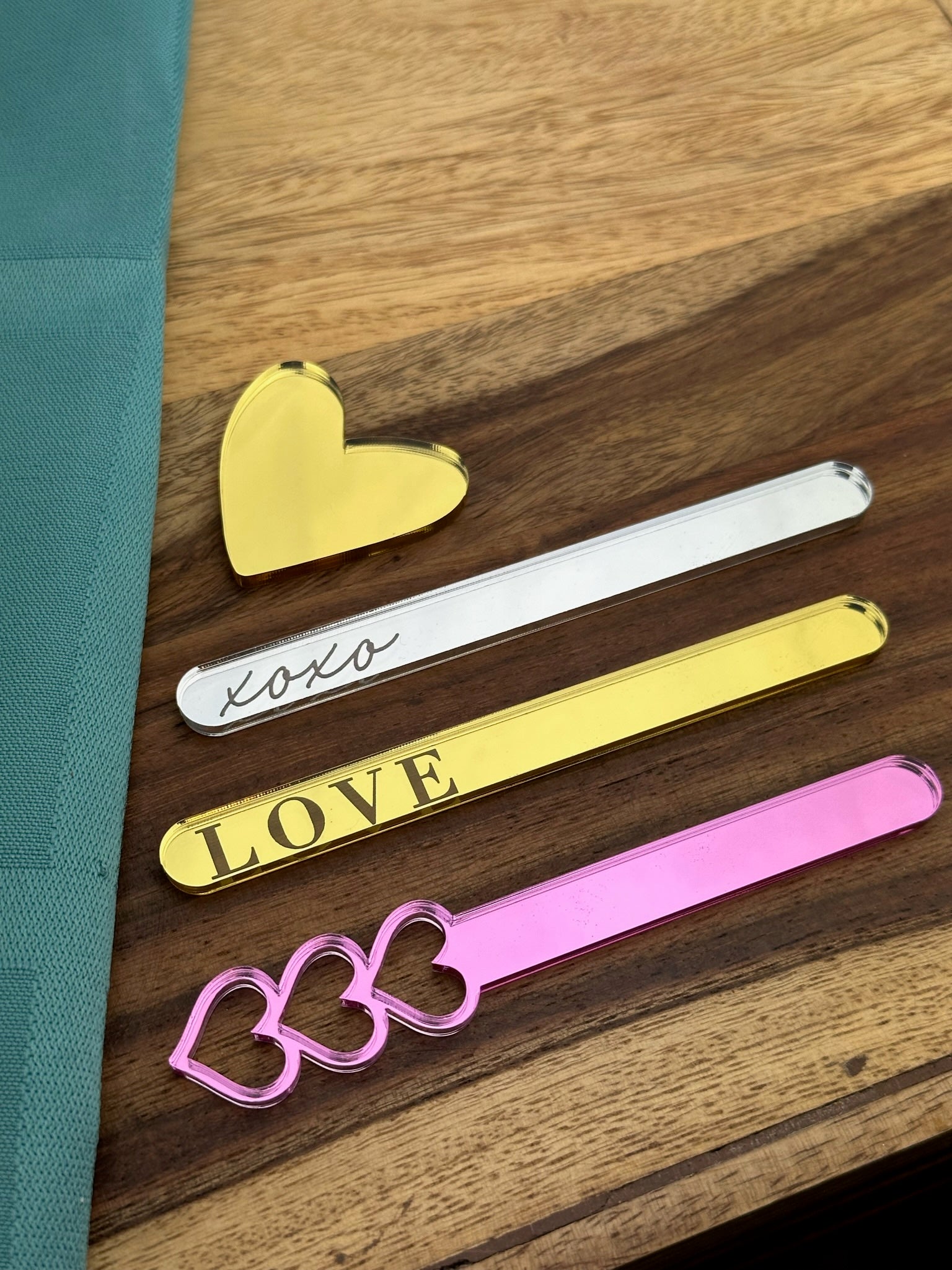 Engraved Valentine's Day Cakesicle/Popsicle Sticks (set of 12