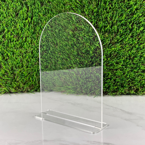 Blank Clear Standing Wedding Sign, Arched Round Top Clear Acrylic, Party Table Topper, Bar Menu