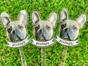 Print YOUR Dog Pet Stir Sticks, Signature Drink, I Do Too & Dog Of Honor, Watercolor Acrylic Cocktail Stirrers, Wedding Swizzle