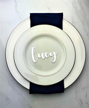 Wedding Cutout Mirrored Place Card - Lucy Font - Customized Name