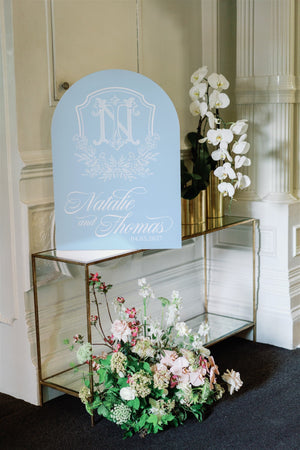 Wedding Crest Acrylic Welcome Sign, 36 Inches Tall,  1/8